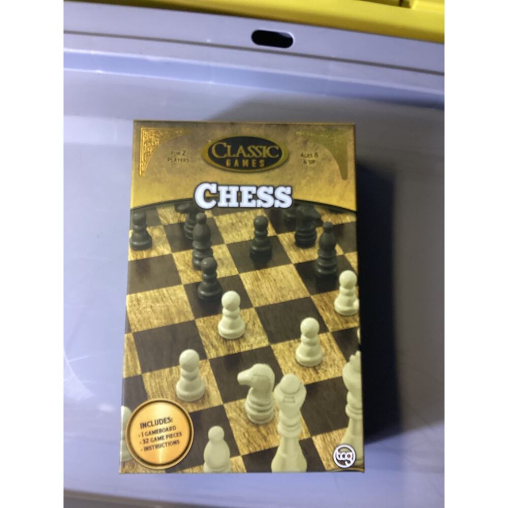 TCG Chess Set Classic Board Game Tabletop Plastic Pieces 2 Players Ages 8 & Up
